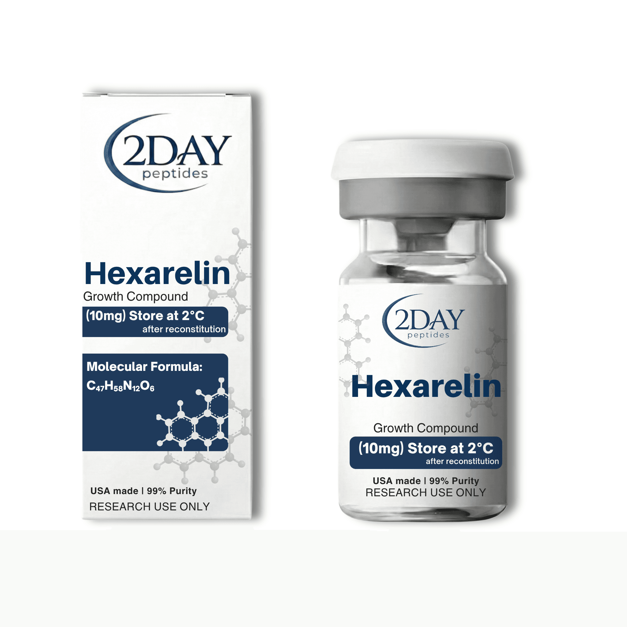 Hexarelin vial and packaging