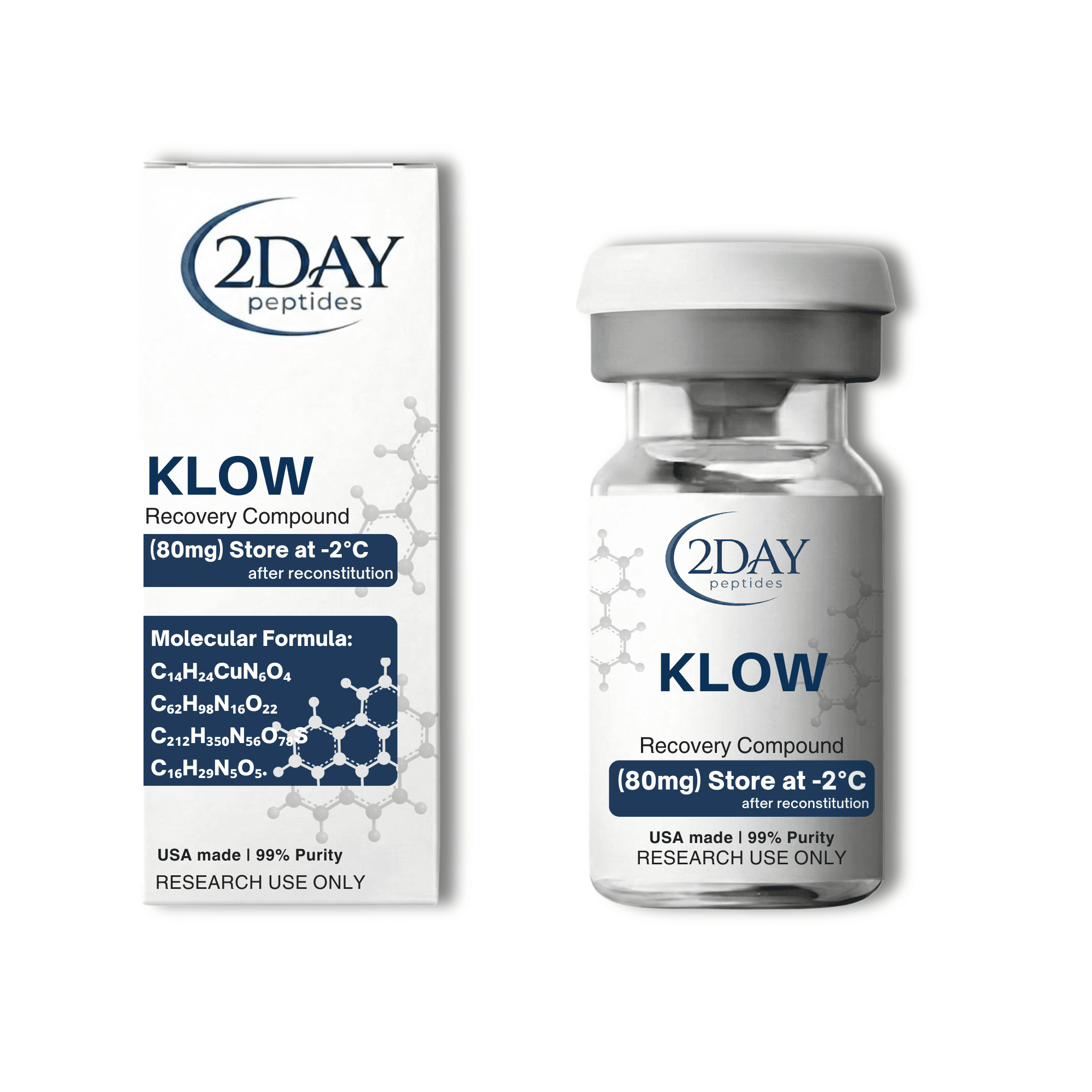 KLOW vial and packaging