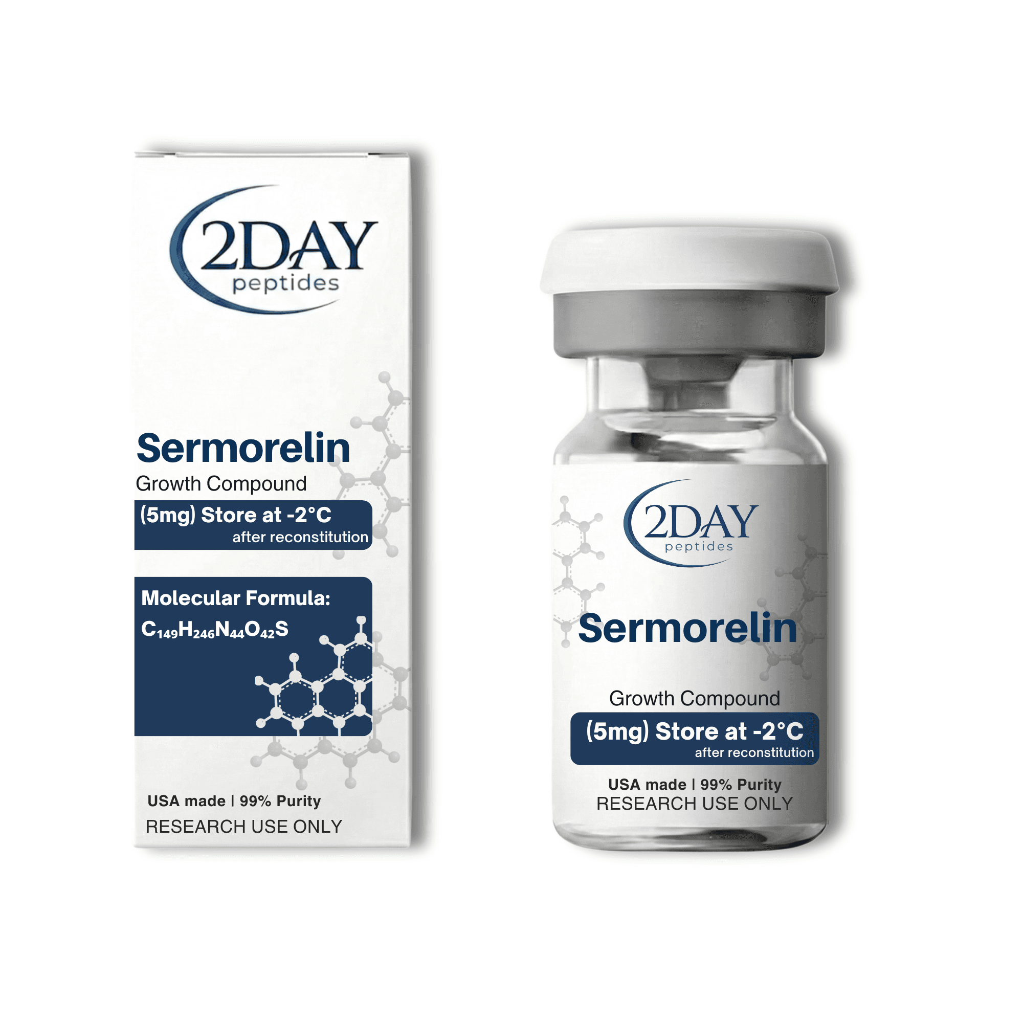 Sermorelin vial and packaging